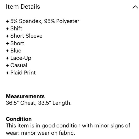 J.O.A Los Angeles Short Sleeve Plaid Shift Dress Women’s Size Medium Navy - Picture 3 of 4